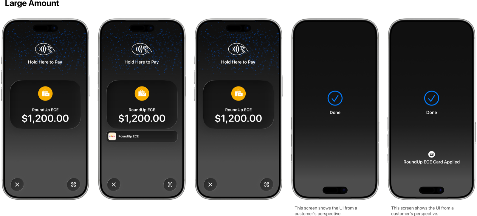Tap to Pay flow accepting $1,200 tuition